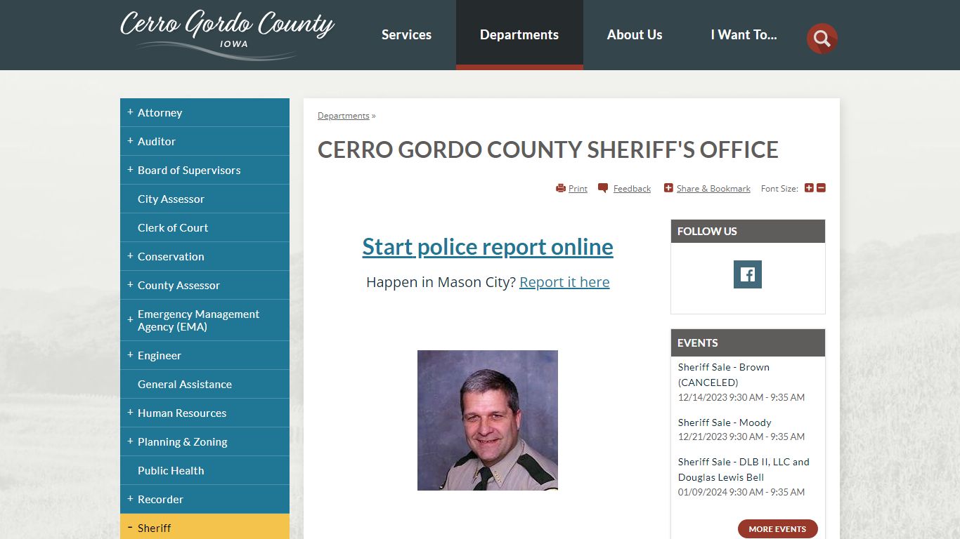 Cerro Gordo County Sheriff's Office | Cerro Gordo County, IA